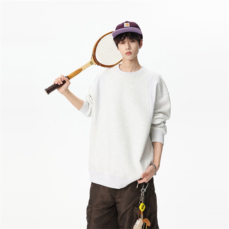 311B-1-9162-P33控69时尚高街套头卫衣拼接宽松休闲百搭上衣,男装卫衣,星座311B-1