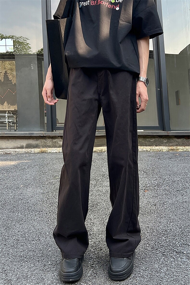 ！四季100棉%纯色四季款阔腿百搭垂感休闲裤子1229/p45,男装休闲裤,电商B381-2