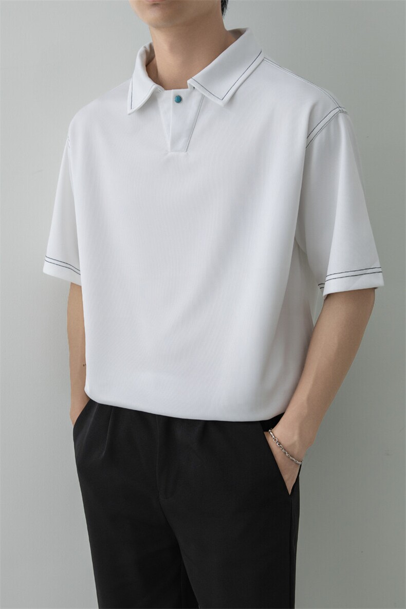 夏男翻领POLO衫拼色男休闲宽松休闲衬衣小伙A236-82570-P50,男装Polo衫,电商A236