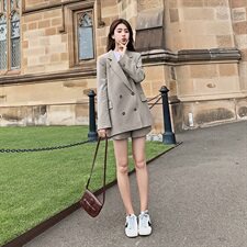 柒柒家点击7以上收藏加够好2件套格子西装T20-P135-控188，女装套装/套裙，柒柒家