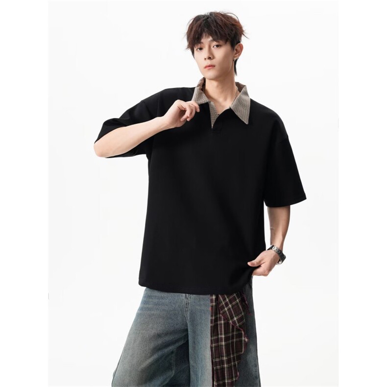 1506/QS2290/P35翻领短袖polo衫男潮牌夏季t恤韩版修身潮流上衣,男装T恤,星座1506