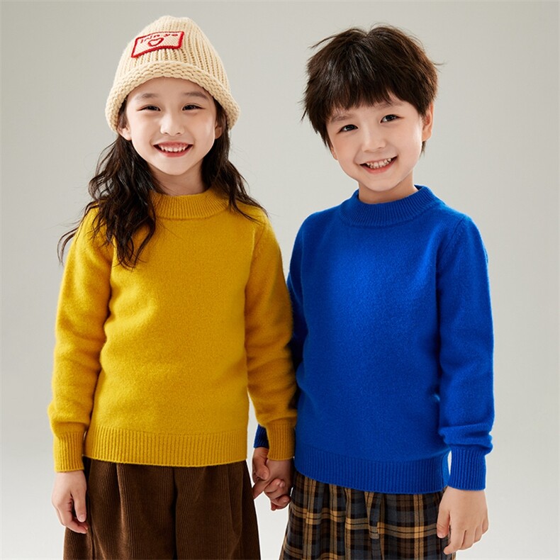 秋冬半高领儿童男女童装加厚保暖毛衣女童小孩打底羊毛衫,童装毛衣,初丹羊绒童装