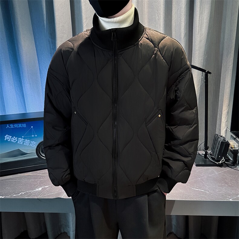 冬季新款男士立领棉衣男潮流简约菱格棉服外套MY8602-P148,男装棉衣,电商A368
