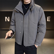 纯色无帽立领羽绒服休闲百搭上衣外套男A329-YR2559-P195，男装羽绒服，电商A329