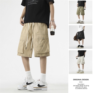 工装短裤男款夏季潮牌高街大口袋休闲五分中裤男K7188-P35图片