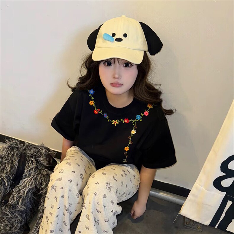 万针全刺绣工艺抖音得物高品质260克重磅纯棉双纱美式高街短袖T恤,男装T恤,电商A486-1