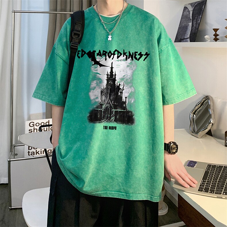 量大优可供抖音视频支持得物品质配合二开美式水洗短袖t恤SX77,男装T恤,电商A486