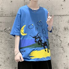 夏季短袖T恤衫男港风潮流t恤A210-A8316-P30，男装T恤，星座210-3