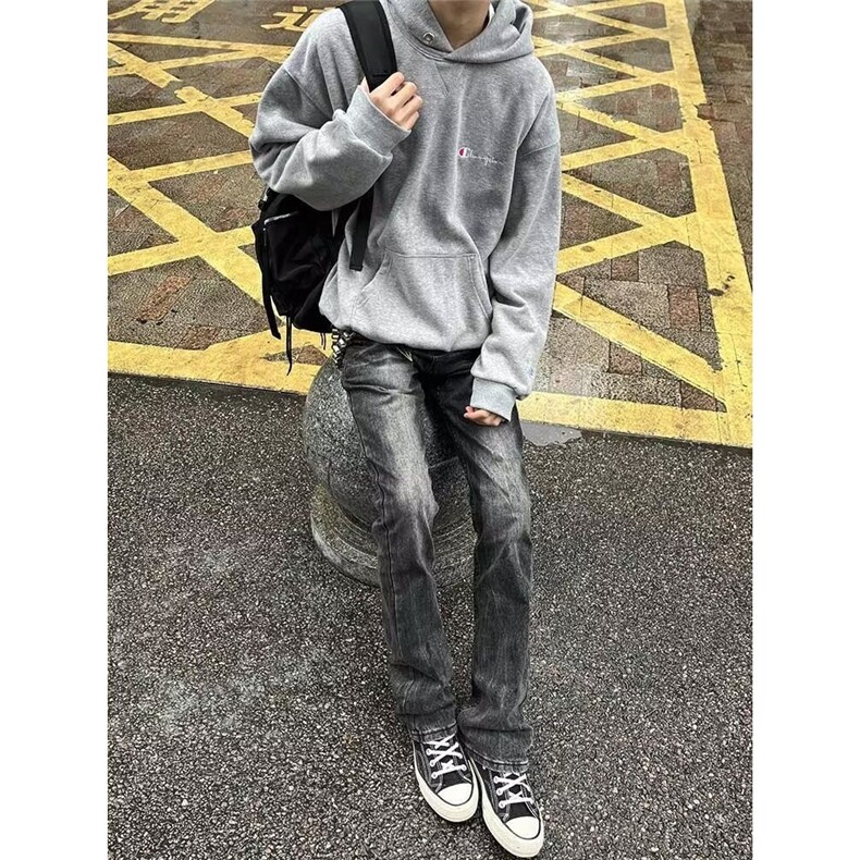 美式高街vibe风重磅水洗微喇弹力修身cleanfit长裤男LA5277-P48图片