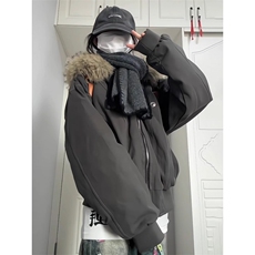 美式复古毛领座山雕棉服外套男冬季新款潮牌高级感加厚派克服棉衣，男装棉衣，四季星座505