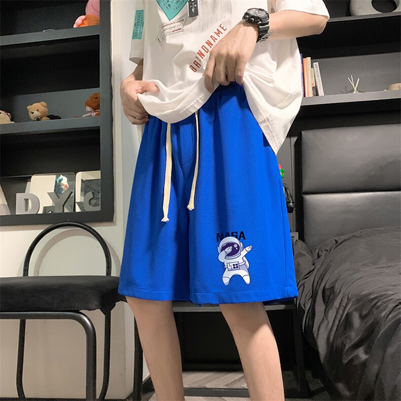 HD74225-P22华夫格短裤男大码宽松五分裤男直筒中裤,男装休闲裤,电商A040