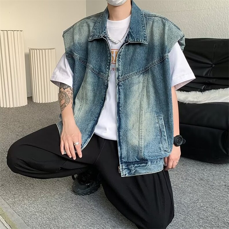 美式复古牛仔马甲男夏季设计感小众高街G602P63,男装背心/马甲,星座1116-2