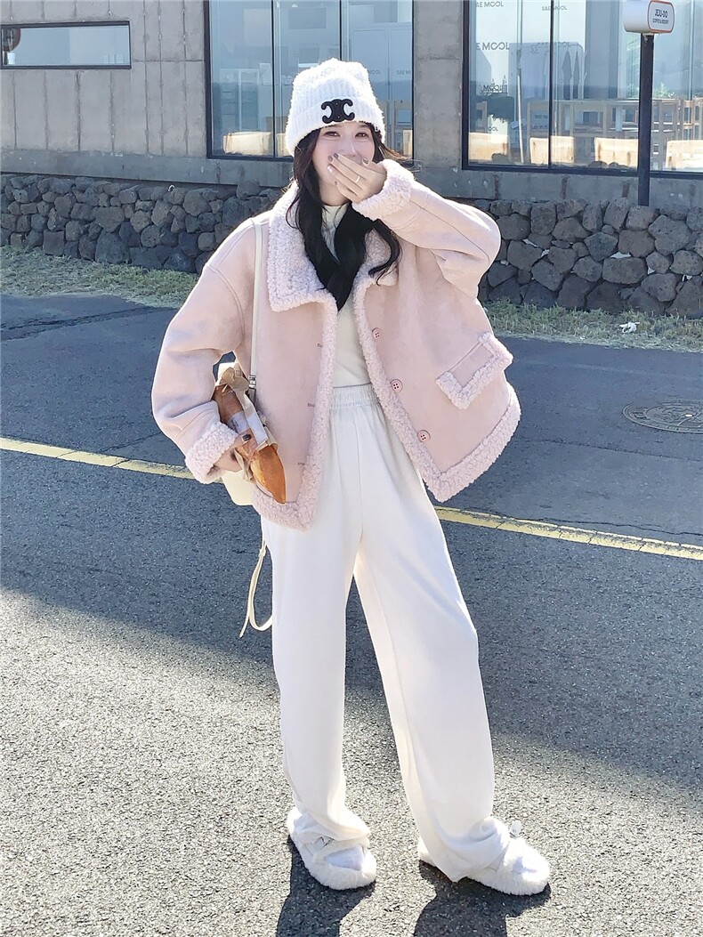 2025冬装新款复古气质皮毛一体外套7306-P195-K288,女装短外套,浙宝152