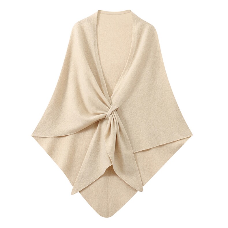 2025年秋季新款百搭女士三角巾系绳穿孔披肩，披肩，羿纯羊绒