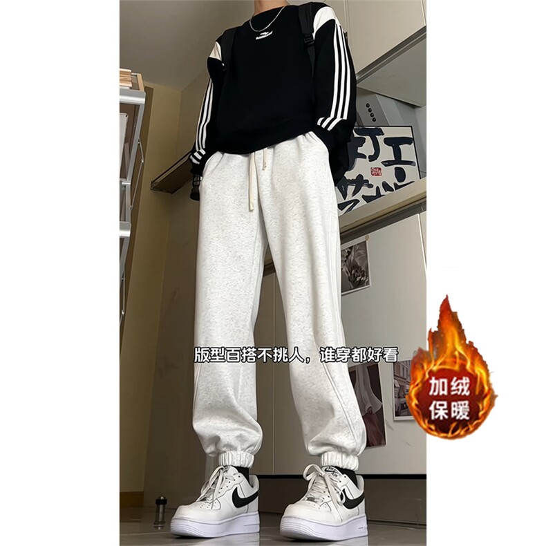 加绒加厚运动裤束脚卫裤 M-4XL K823-1 特P43 加绒K823特P49图片