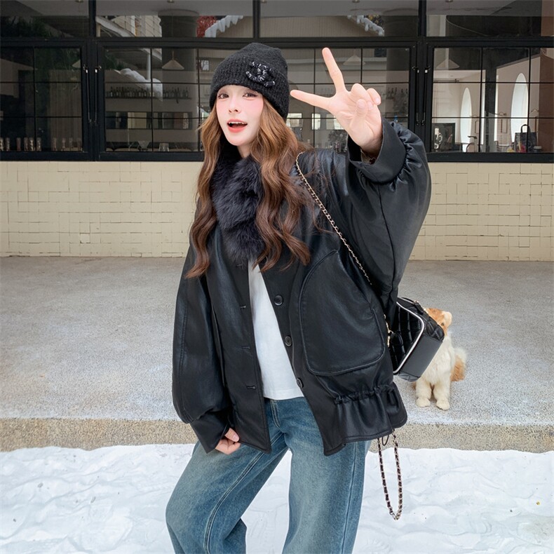 高级感狐狸毛蛋白皮90绒羽绒服外套女韩系设计款2025秋冬新款图片