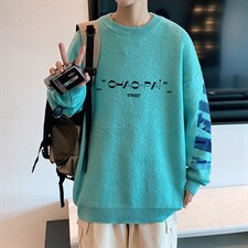 ！2023秋冬新款男士圆领毛衣百搭加厚潮流针织衫外套M813P50，男装针织衫/毛衣，电商B220