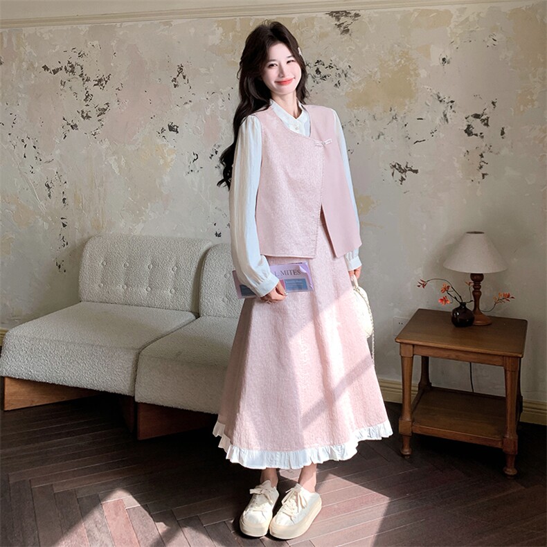 套装女春季学院风2026年春季女通用三件套303-T6908-P190-K308，女装套装/套裙，宁宁家