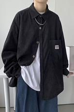 23秋冬灯芯绒衬衫外套男女情侣款港风日系复古宽松百搭H202/P45，男装衬衫，钱塘713