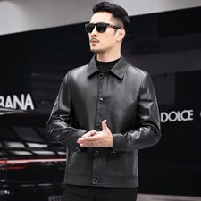 XC2107新款2021真皮机车头层牛皮修身皮夹克男士外套皮衣翻领P480，男装夹克，电商B360A（原721A）