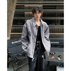新款男生美式复古褶皱设计感夹克外套宽松休闲外套，男装夹克，星座410-7