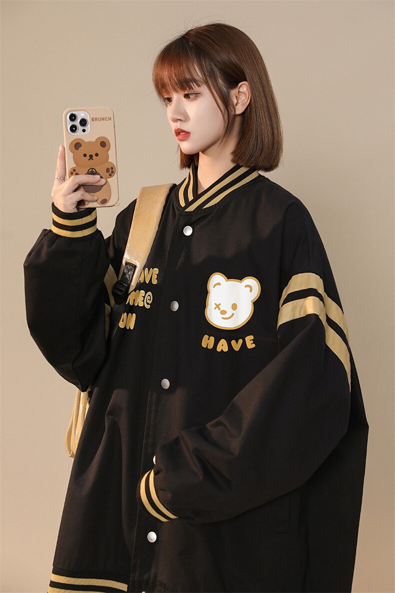 中性秋季百搭宽松棒球服拼色夹克情侣棒球服外套女G6291P65控78,男装夹克,电商A268