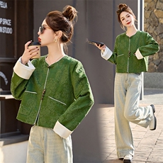 新中式国风提花外套女短款2025春秋新款轻奢高级感小香风减龄上衣，女装短外套，橙子家