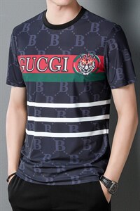 时尚短袖T恤男圆领男装2023夏季新款男装青年男士休闲印花体恤衫，男装T恤，电商B212（原钱塘6029）