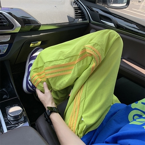 多巴胺夏季薄款休闲裤男女韩版潮三条杠2024新款ins长裤K5482-P35图片