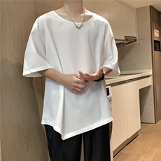不规则圆领纯色T恤A071-T25-P30，男装T恤，电商A071