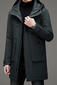 连帽羽绒男冬季保暖商务休闲外套中年爸爸男装羽绒服ZL7793-P300图片
