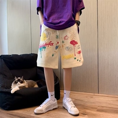 男新款青少年时尚发泡休闲短裤D5012P33，男装牛仔裤，星座1116-2