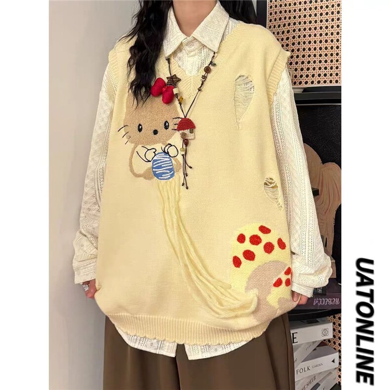 网图MC08P45北极绒针织背心S-2XL杏色蓝色，男装背心/马甲，星座506A