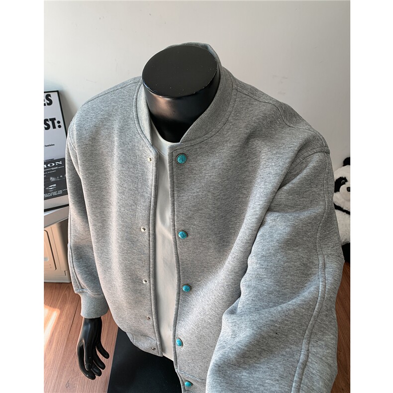 2026420克重磅开衫卫衣boxy短款松绿石棒球衫外套男G1148特P48，女装短外套，电商A339