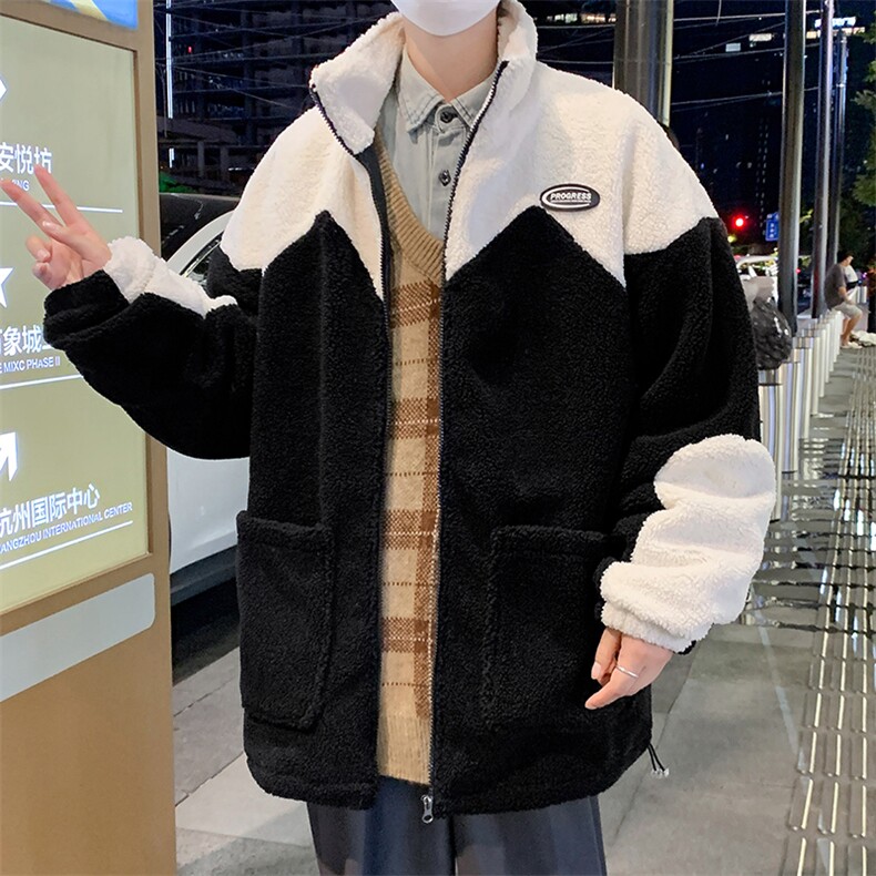 22冬季加绒加厚羊羔绒棉衣男装保暖棉服外套男MY103P105 控价138图片