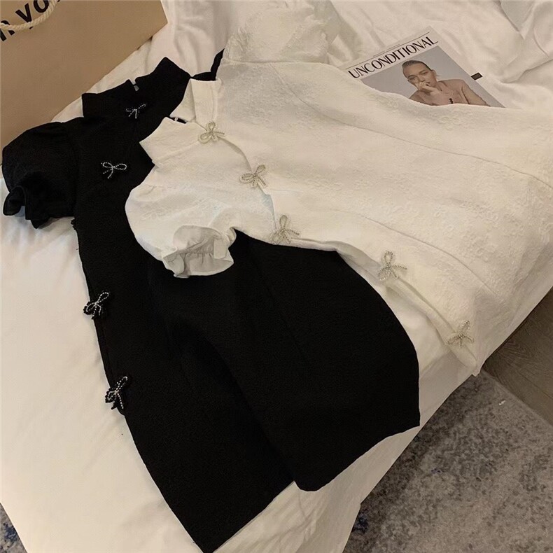 泡泡袖旗袍连衣裙，女装汉服/婚纱/旗袍/礼服，XTZ style