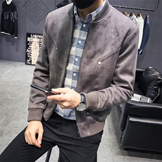 秋季新款修身麂皮绒铆钉棒球领夹克外套男士C301-JK64-P118，男装夹克，电商C301