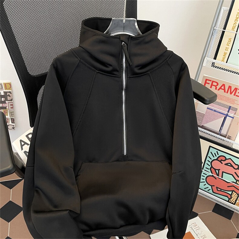 新款百搭卫衣连帽拉链男女款宽松W153H-P55，男装卫衣，电商A227A