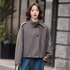 夹棉加厚复古大衣女宽松显瘦百搭年轻2025秋冬款时尚保暖外套，女装棉衣/棉服，靓衣阁