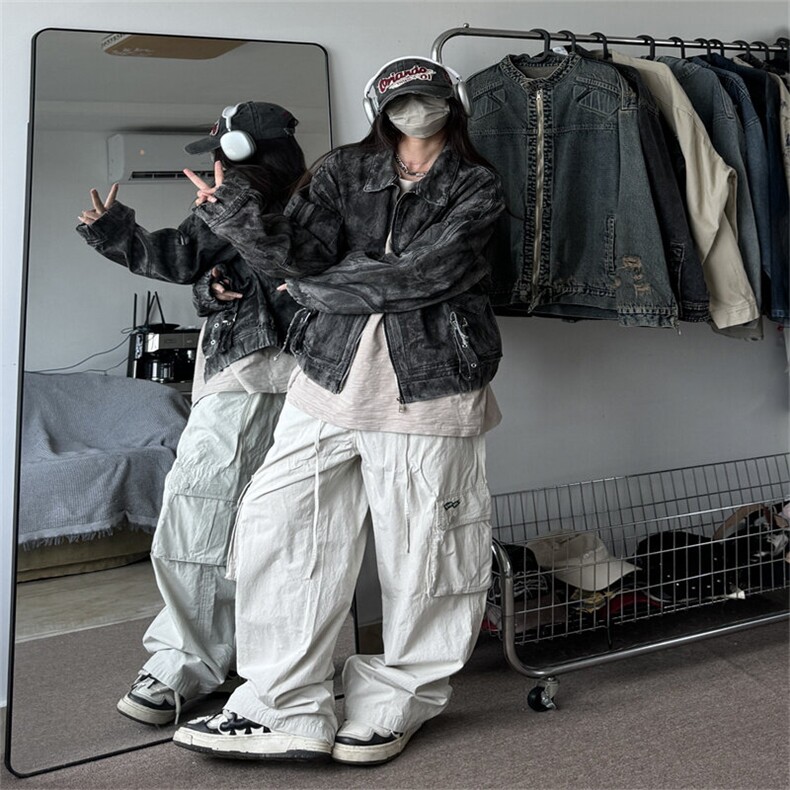 美式解构设计短款牛仔夹克外套男复古宽松休闲上衣春季JK1107-P95,男装夹克,星座1103-3