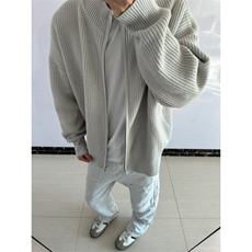 【有货】cleanfit灰色拉链开衫毛衣外套男款针织衫M5653LL-特P55，男装针织衫/毛衣，星座1007（原301D）