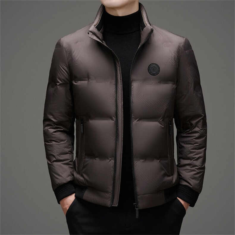 2025新款男士立领羽绒服中青年冬季短款保暖防寒羽绒服外套男装,男装羽绒服,钱塘6003（原4033）