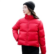 简约百搭短款立领羽绒棉服女2024冬新款小个子修身显瘦小棉衣外套，女装棉衣/棉服，韩蔻秀