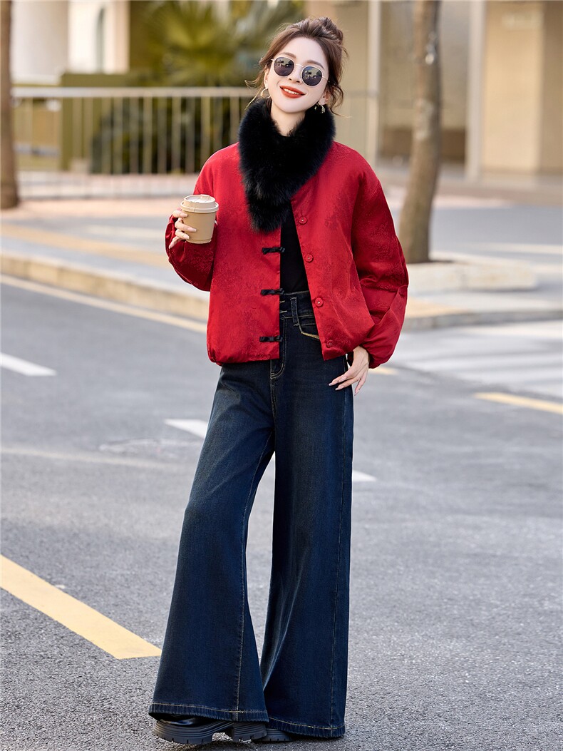 2025冬季新款圆领长袖保暖时尚百搭短款羽绒服,女装羽绒服,天丝秀