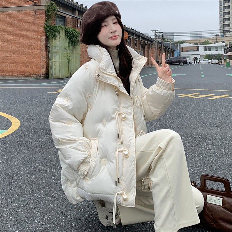 时尚保暖女式中长款棉服气质百搭休闲外套显瘦显高冬季，女装棉衣/棉服，天丽