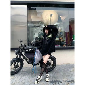 5285-P55纯棉华棉复合原版刺绣秋冬宽松连帽卫衣薄款/加绒图片