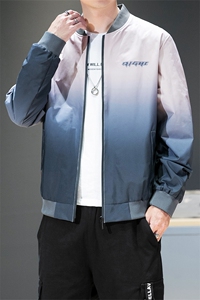 春秋季休闲外套男士潮牌宽松运动棒球领渐变夹克工装DS858T图片