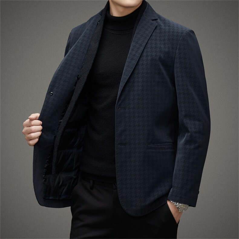 BH2296钱塘2020-2中年男士时尚休闲商务冬季厚款羽绒西服P220,男装西服,钱塘207-2