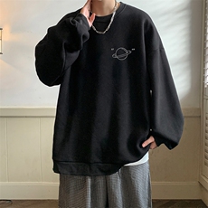 圆领卫衣男大码加厚加绒长袖t恤男S6238-P28加绒款-P33，男装卫衣，电商A040
