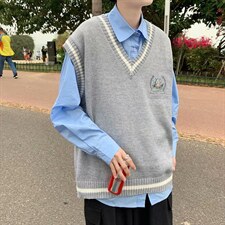 港风毛衣马甲男秋款韩版宽松无袖外套ins针织背心坎肩W1229-P30，男装背心/马甲，星座512-4